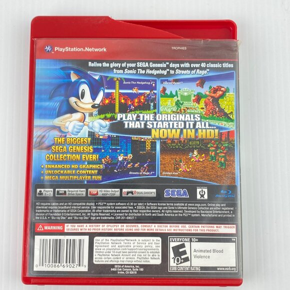 Sonic Ultimate Genesis Collection PS3 Game 2009 Case Booklet Disc Rated 10+ - Picture 2 of 7